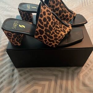 Franko Sarto calf hair slides.  Size 10.